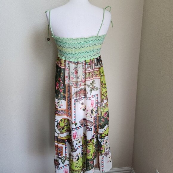 Maxi Skirt and midi Dress Women Smocked One Size Boho Patchwork Print - Picture 5 of 10